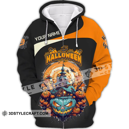 Unisex Shirt, Custom Name Halloween Shirt, Halloween Polo Long Sleeve Shirt, Halloween Gift style option 3