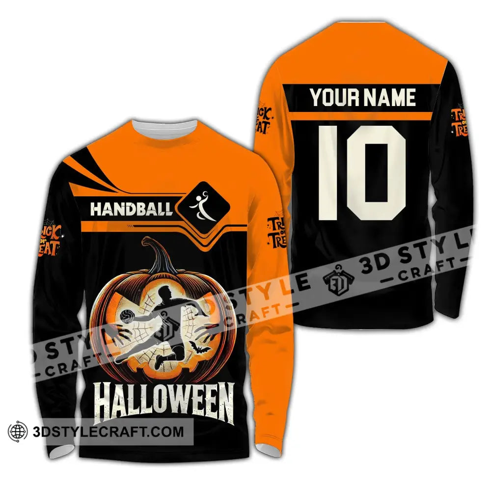 Unisex Shirt - Custom Name Handball Player Long Sleeve / S T-Shirt