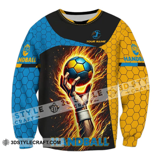 Unisex Shirt, Custom Name Handball Shirt, Handball Polo Long Sleeve, Handball Club Uniform, Handball Lover Gift style option 4
