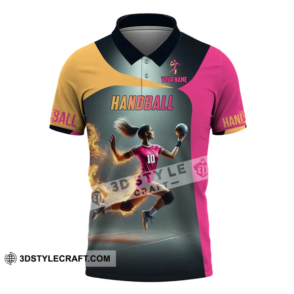 Unisex Shirt - Custom Name Handball Polo / S T-Shirt