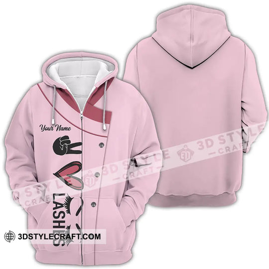 Unisex Shirt - Custom Name Heart Lashes Shirt style option 4