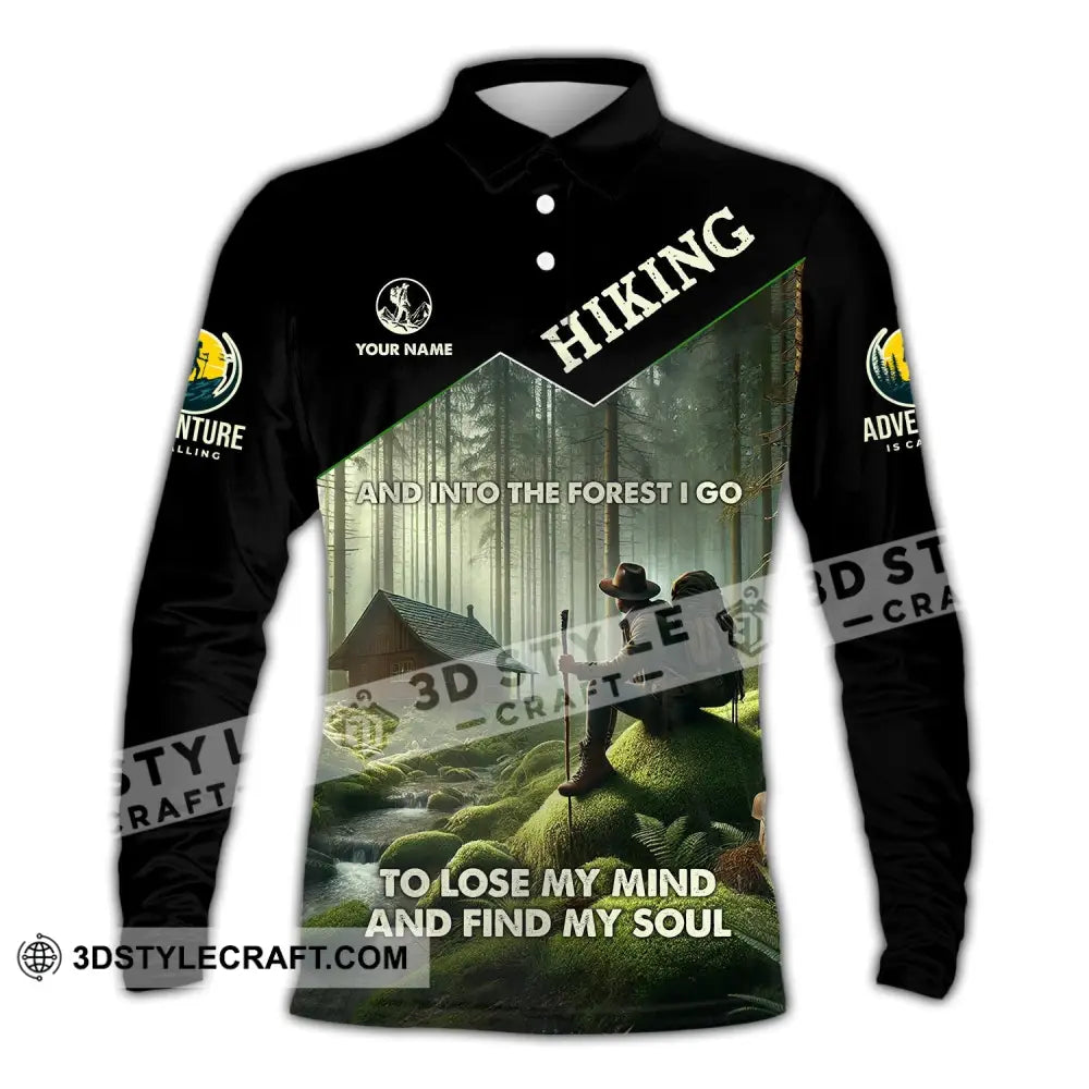 Unisex Shirt Custom Name Hiking Polo Long Sleeve Lover Gift / S T-Shirt