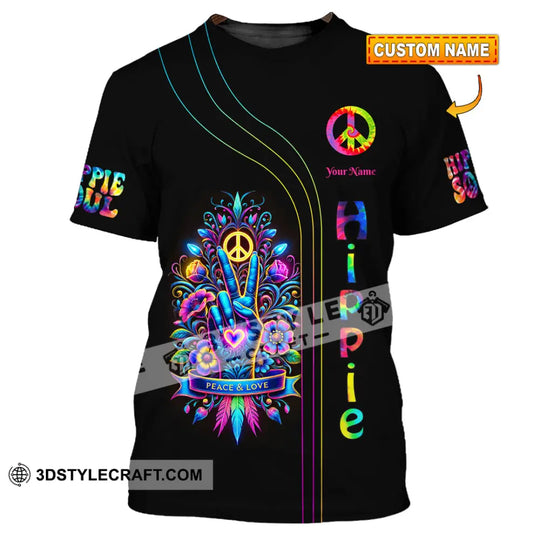 Unisex Shirt, Custom Name Hippie T-Shirt, Hippie Hoodie Long Sleeve Shirt, Retro Hippie Clothing style option 1