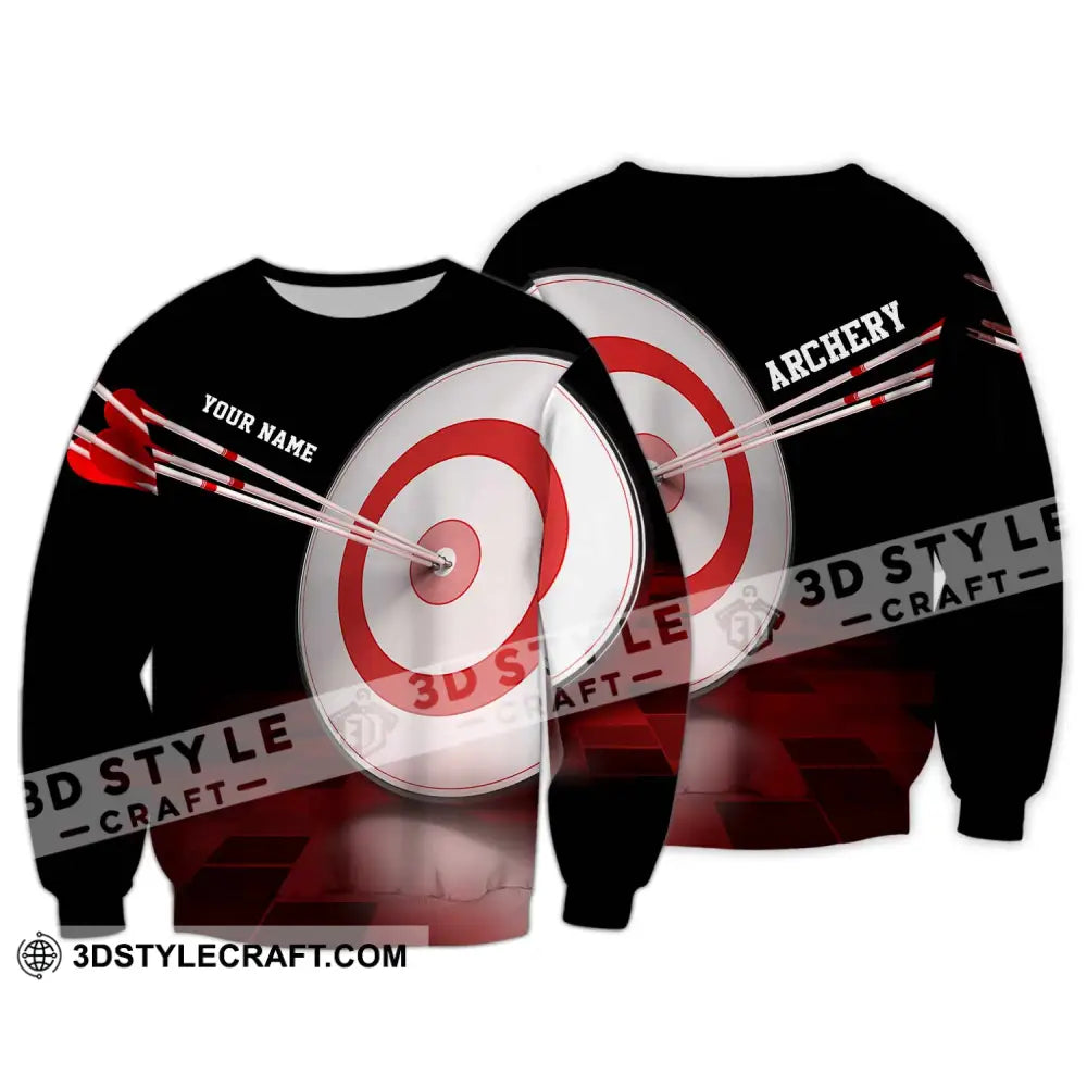 Unisex Shirt - Custom Name Hit The Target Darts Long Sleeve / S T-Shirt