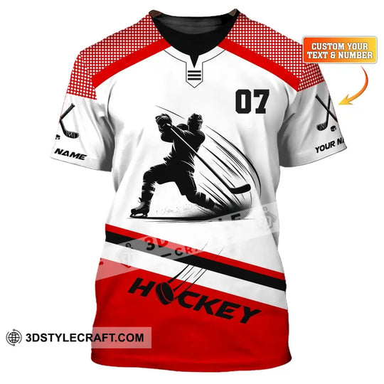 Unisex Shirt, Custom Name Hockey T-Shirt, Hockey Polo, Gift for Hockey Player style option 1