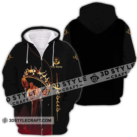 Unisex Shirt - Custom Name Shirt Holding Crown Of Thorns Jesus style option 4