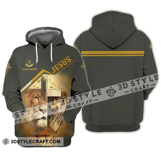 Unisex Shirt - Custom Name Shirt Holy Cross Lion Jesus style option 2