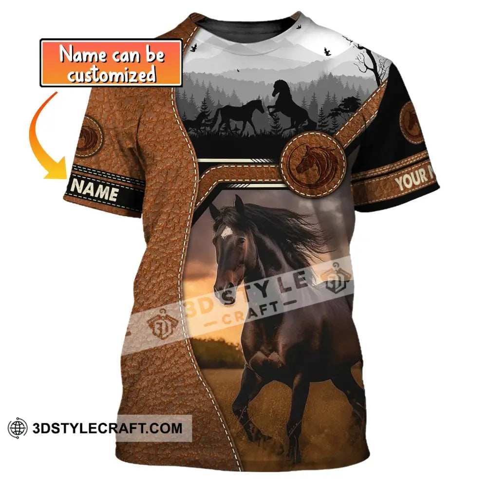 Unisex Shirt Custom Name Horse T-Shirt For Racing Club Gift Lovers