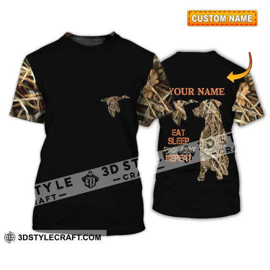 Unisex Shirt - Custom Name Shirt - Hunting Shirt, Hunting Name - Duck Hunting Waterfowl Camo, Bird Dog Duck Hunter style option 1