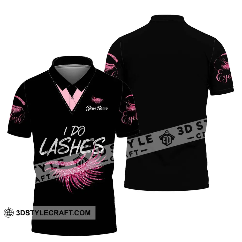 Unisex Shirt - Custom Name I Do Lashes Polo / S T-Shirt