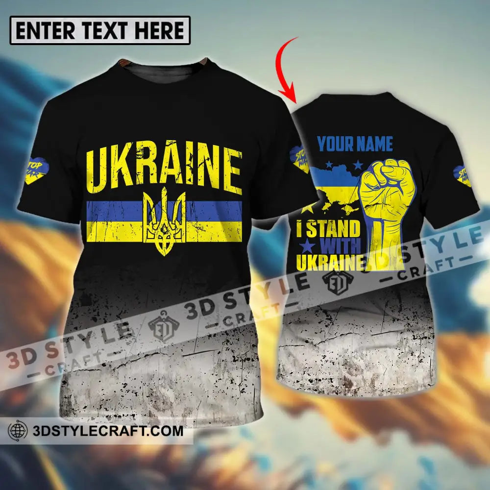 Unisex Shirt - Custom Name I Stand With Ukraine T-Shirt