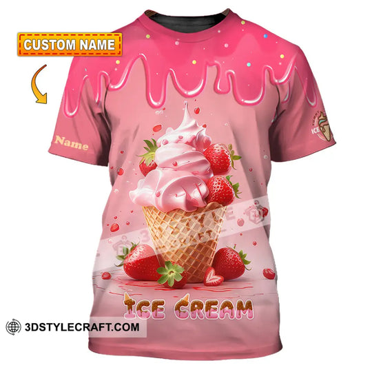 Unisex Shirt, Custom Name Ice Cream Shirt, Ice Cream Lover Shirt style option 1