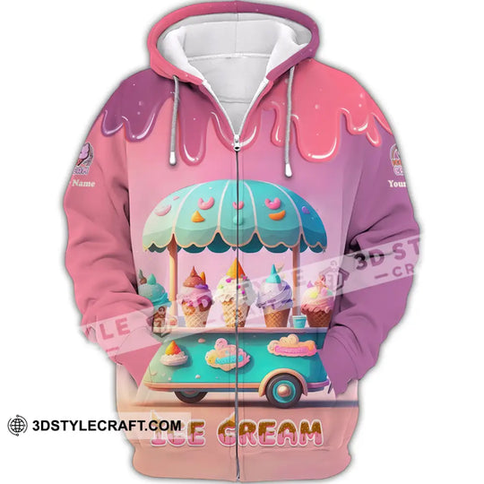 Unisex Shirt, Custom Name Ice Cream Shirt, T-Shirt for Ice Cream Lover style option 3