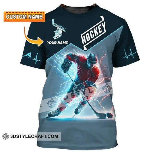 Unisex Shirt, Custom Name Ice Hockey Shirt, Ice Hockey Love T-Shirt style option 1
