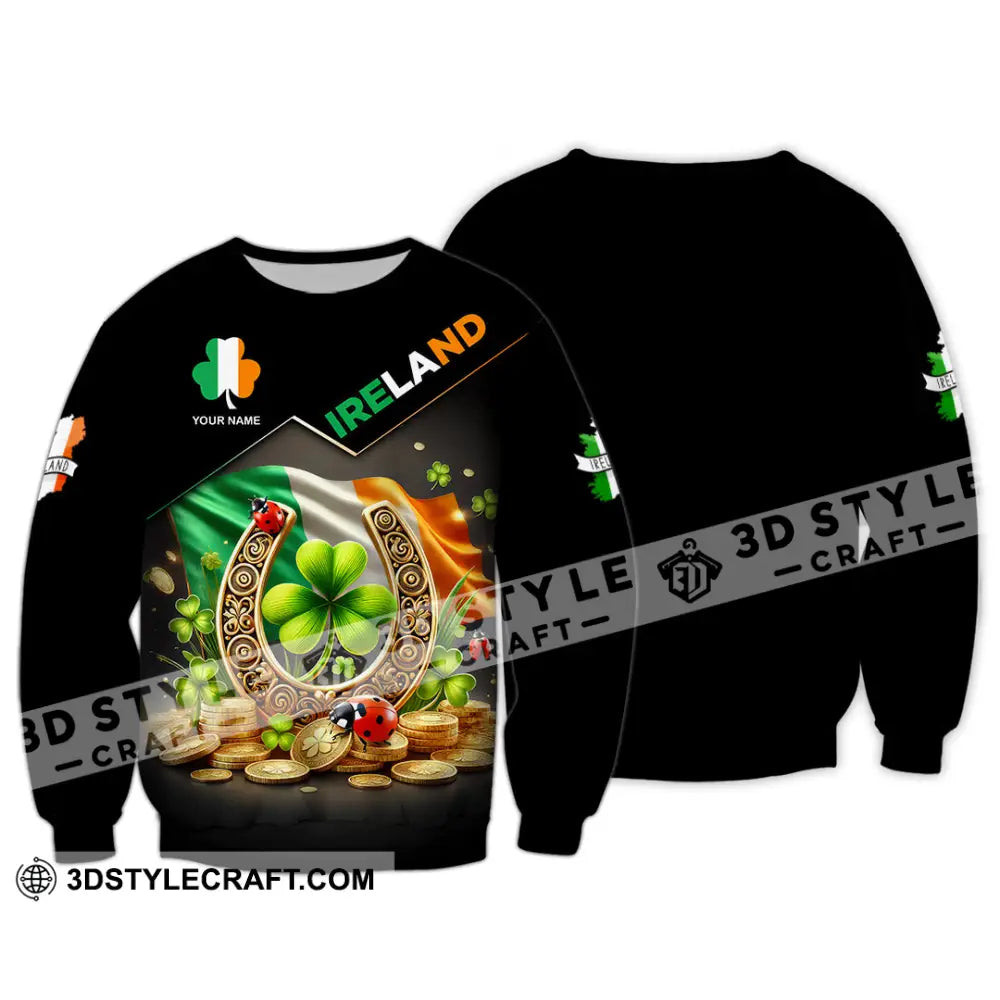 Unisex Shirt Custom Name Ireland Polo Long Sleeve / S T-Shirt