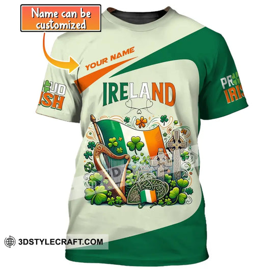 Unisex Shirt, Custom Name Ireland T-Shirt, Proud Irish, Gift for Irish style option 1