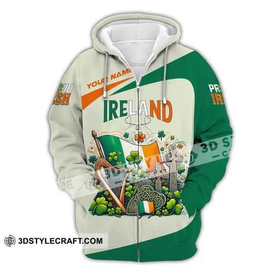 Unisex Shirt, Custom Name Ireland T-Shirt, Proud Irish, Gift for Irish style option 3