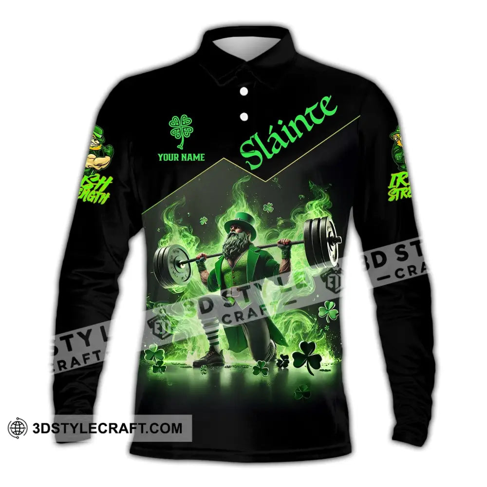 Unisex Shirt Custom Name Irish Ireland Love T-Shirt Long Sleeve Polo / S T-Shirt