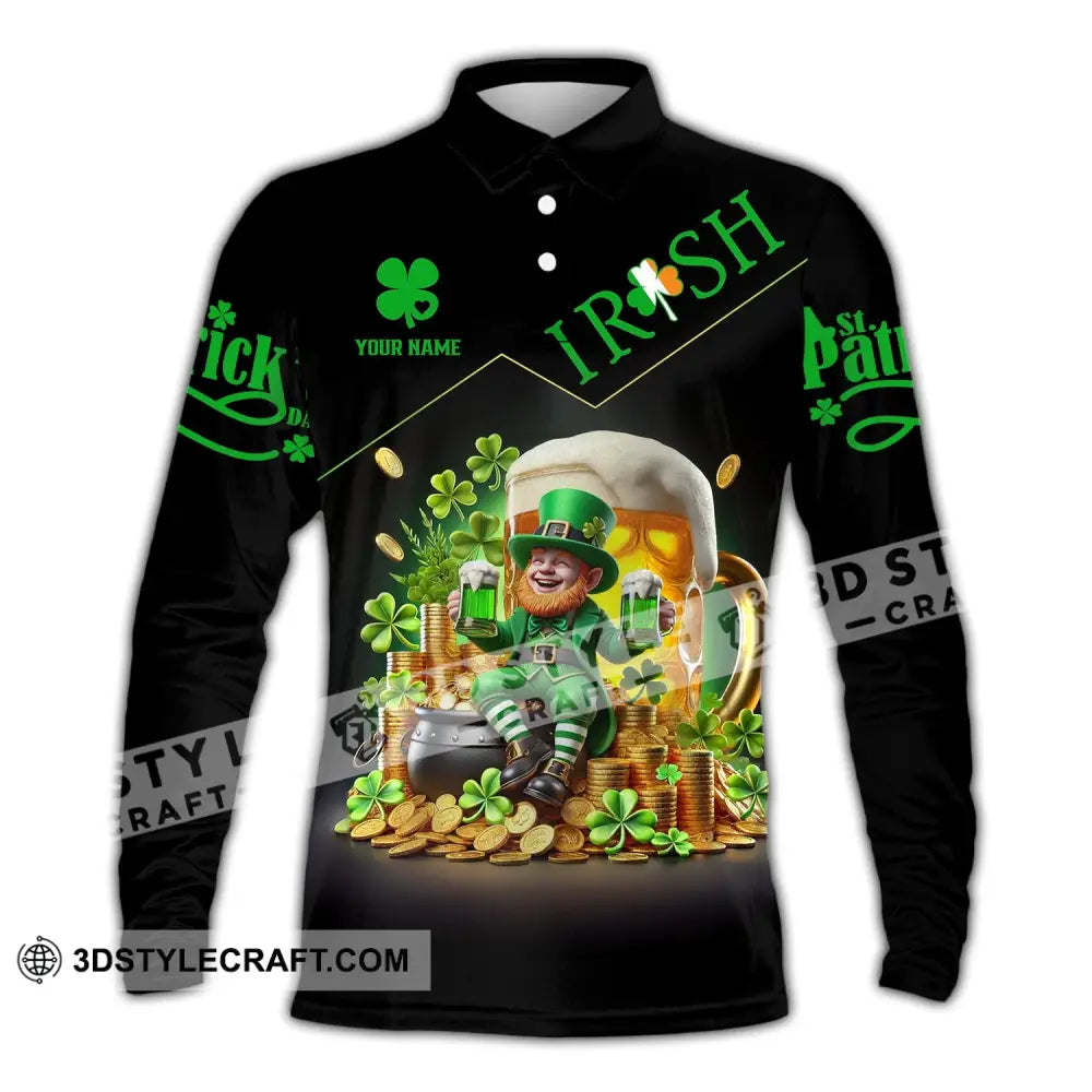 Unisex Shirt Custom Name Irish Ireland Love T-Shirt Long Sleeve Polo / S T-Shirt