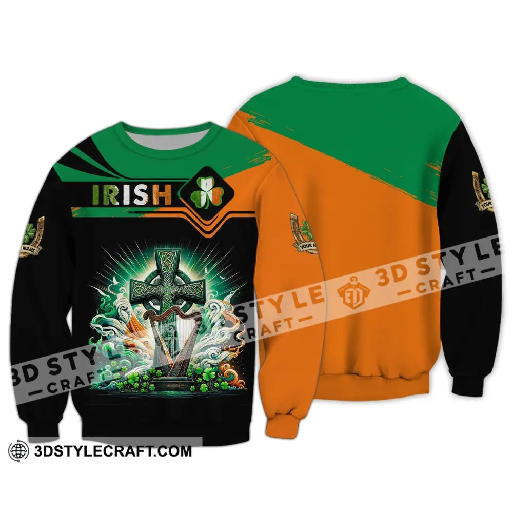 Unisex Shirt Custom Name Irish T-Shirt Ireland Hoodie Polo Gift For Lover Long Sleeve / S