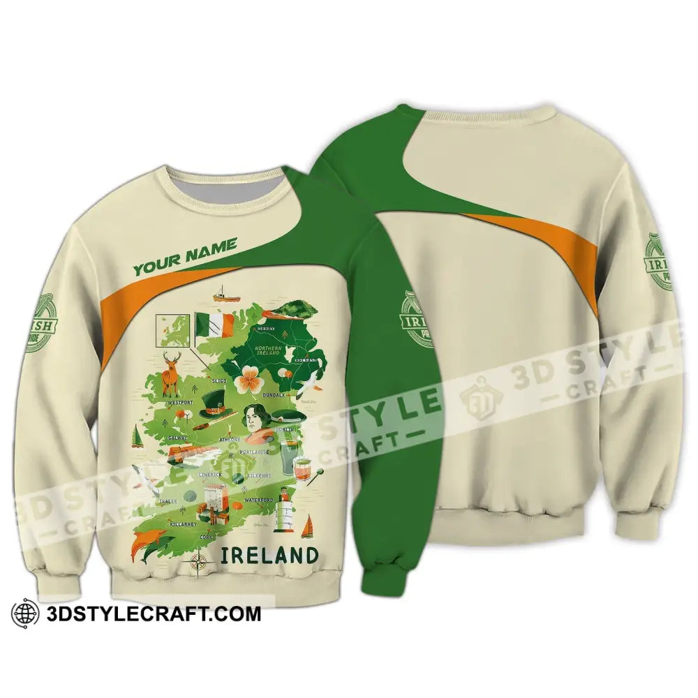 Unisex Shirt Custom Name Irish T-Shirt Ireland Hoodie Polo Long Sleeve / S