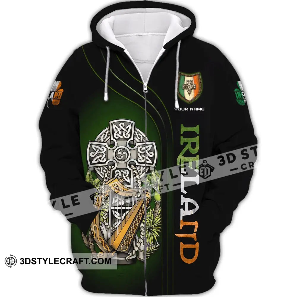 Unisex Shirt Custom Name Irish T-Shirt Ireland Hoodie Polo Zipper / S