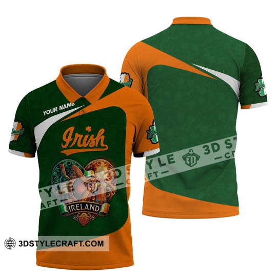 Unisex Shirt, Custom Name Irish T-Shirt, Ireland Polo Hoodie Shirt, Ireland Love Shirt style option 4