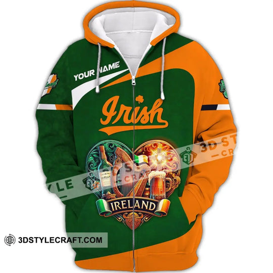 Unisex Shirt, Custom Name Irish T-Shirt, Ireland Polo Hoodie Shirt, Ireland Love Shirt style option 3