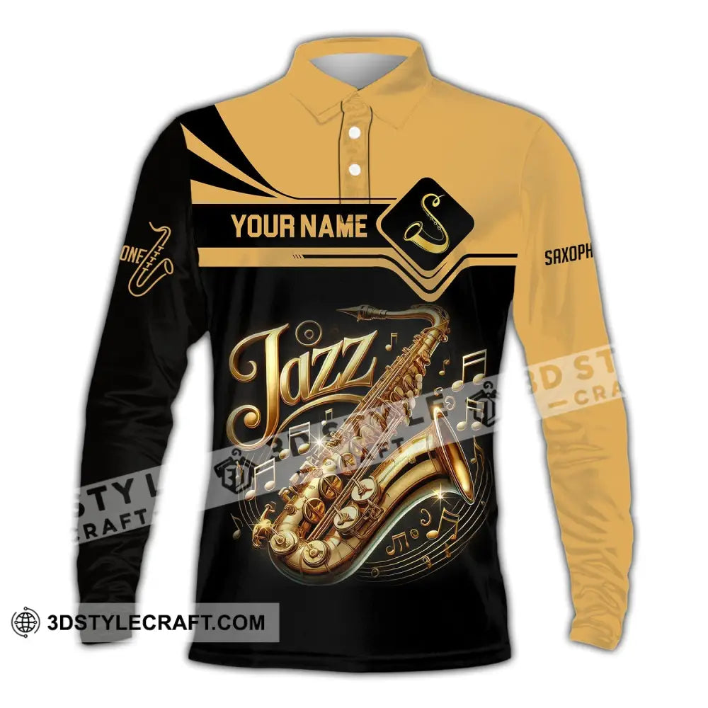 Unisex Shirt Custom Name Jazz Lover Hoodie Polo Long Sleeve / S T-Shirt