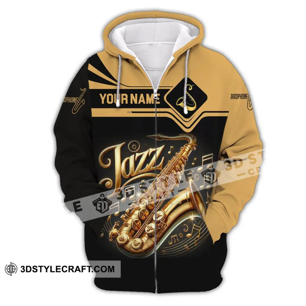 Unisex Shirt Custom Name Jazz Lover Hoodie Polo Long Sleeve Zipper / S T-Shirt