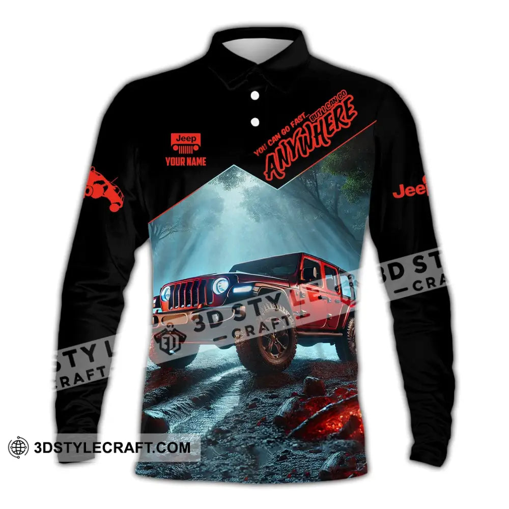 Unisex Shirt Custom Name Jeep Gladiator Polo Long Sleeve / S T-Shirt