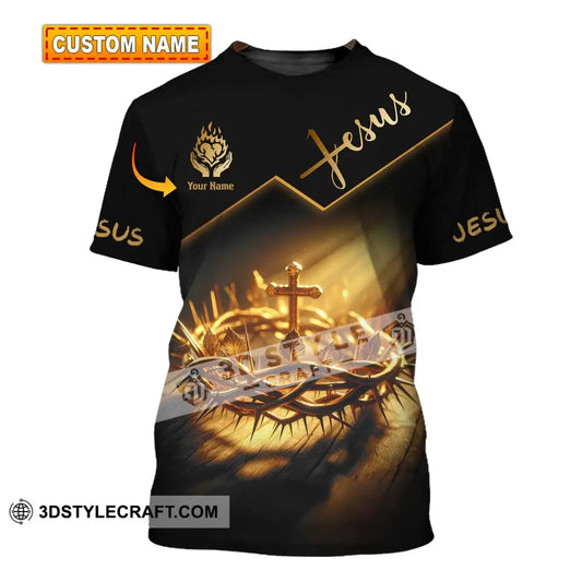 Unisex Shirt - Custom Name Jesus Crown Of Thorns T-Shirt