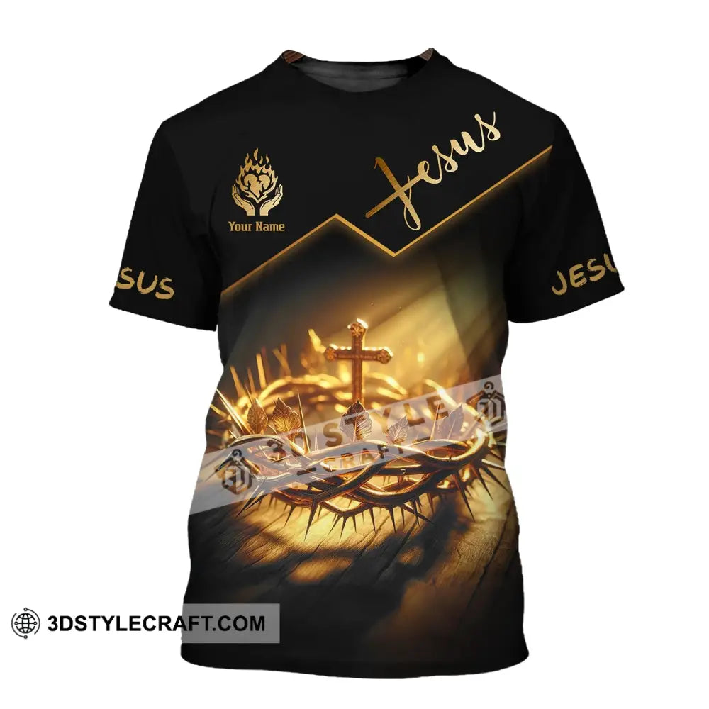 Unisex Shirt - Custom Name Jesus Crown Of Thorns T-Shirt / S T-Shirt