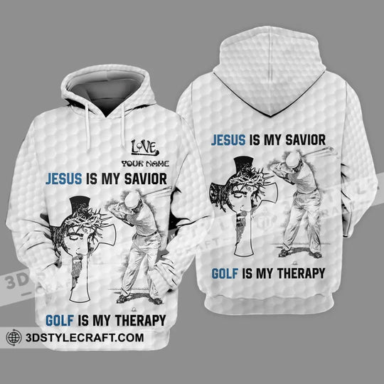 Unisex Shirt - Custom Name Shirt Jesus Is My Savior Golf Is My Therapy style option 3