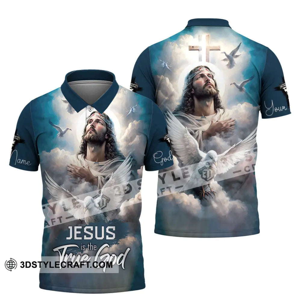 Unisex Shirt - Custom Name Jesus Is The True God Polo / S T-Shirt