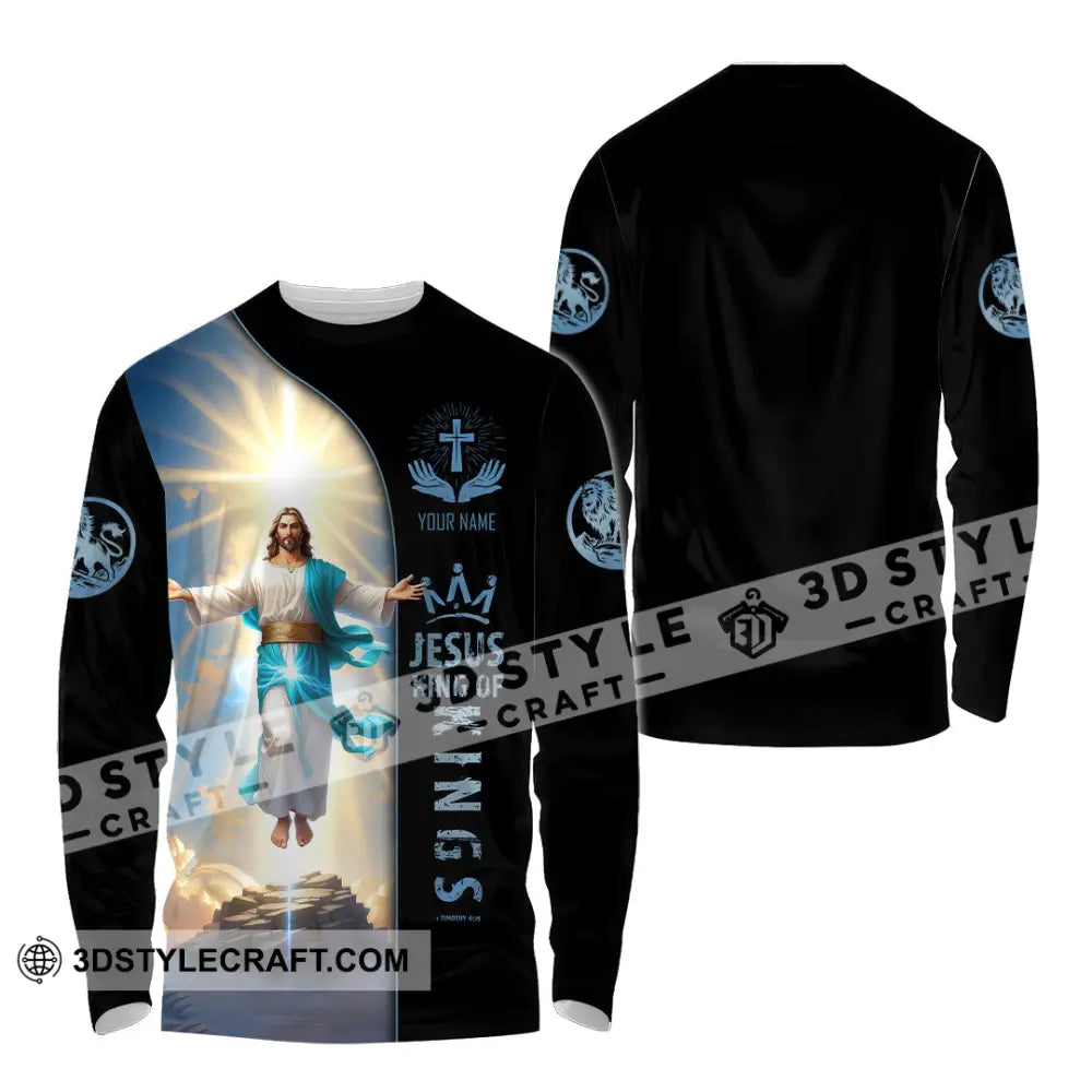 Unisex Shirt - Custom Name Jesus King Of Long Sleeve / S T-Shirt