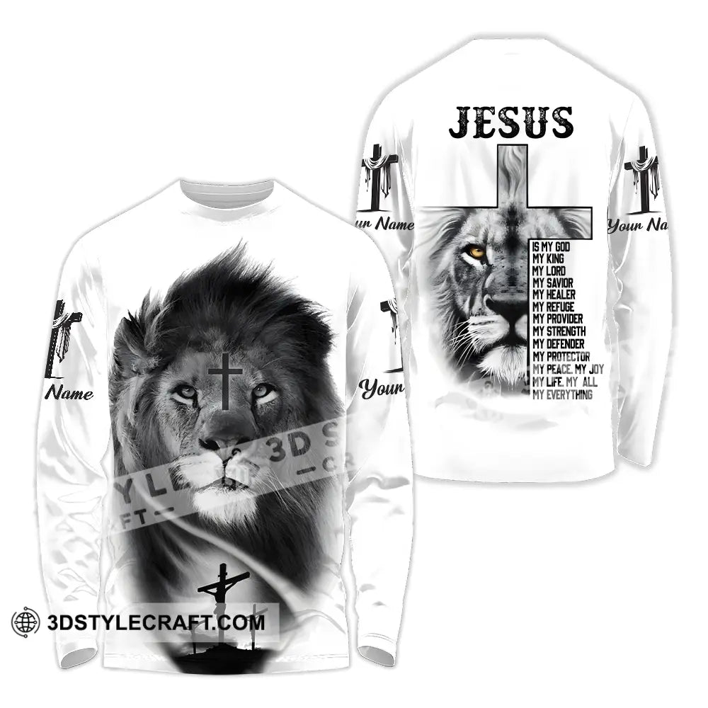 Unisex Shirt - Custom Name Jesus Light Is My God Long Sleeve / S T-Shirt