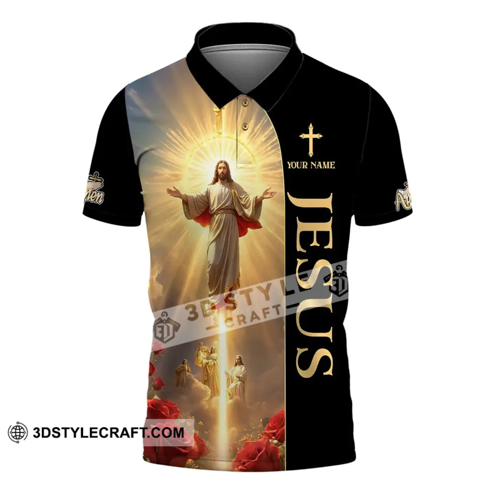 Unisex Shirt - Custom Name Jesus Light Polo / S T-Shirt