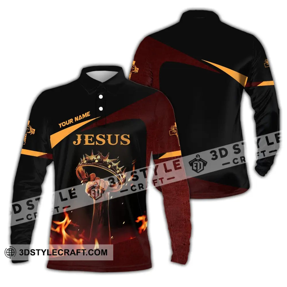 Unisex Shirt Custom Name Jesus Love Long Sleeve Hoodie Polo Gift For Christian / S T-Shirt