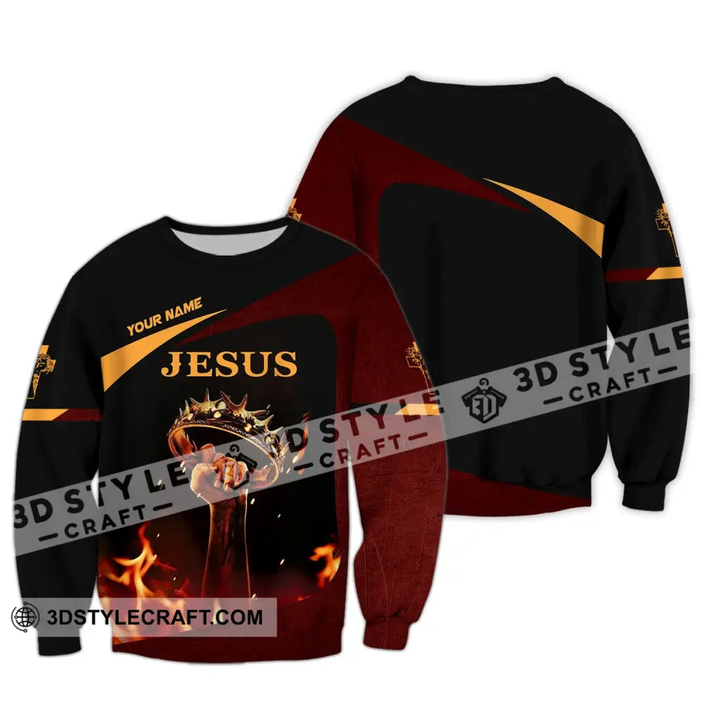 Unisex Shirt Custom Name Jesus Love Long Sleeve Hoodie Polo Gift For Christian / S T-Shirt