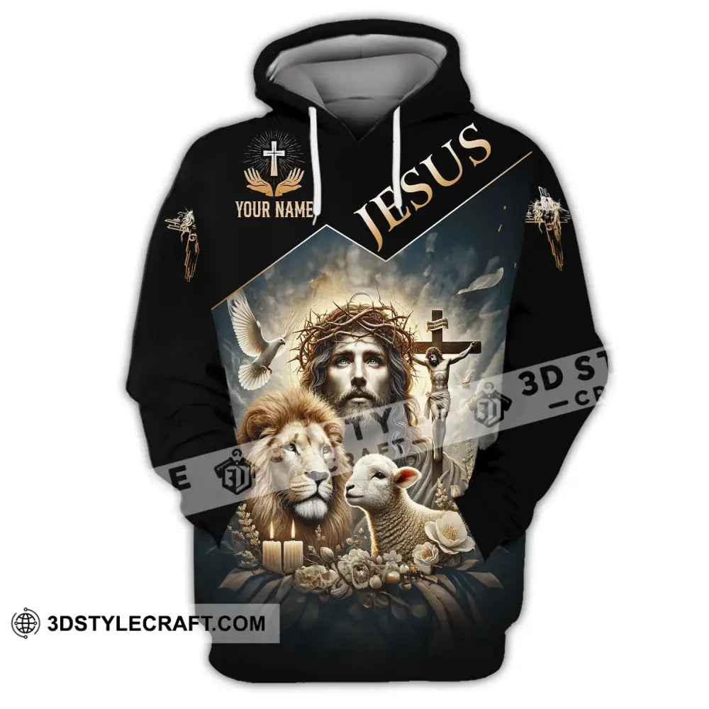 Unisex Shirt Custom Name Jesus Love Long Sleeve Hoodie Polo Gift For Christian / S T-Shirt