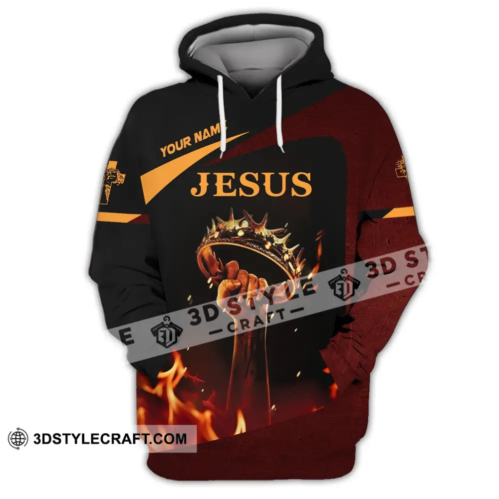 Unisex Shirt Custom Name Jesus Love Long Sleeve Hoodie Polo Gift For Christian / S T-Shirt