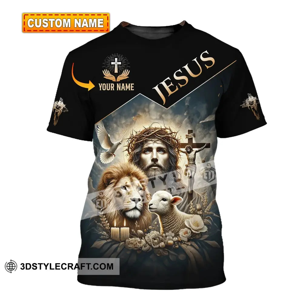 Unisex Shirt Custom Name Jesus Love Long Sleeve Hoodie Polo Gift For Christian T-Shirt