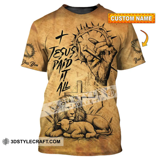 Unisex Shirt - Custom Name Jesus Paid It All T-Shirt