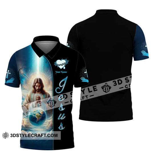 Unisex Shirt, Custom Name Jesus save the Earth Shirt, Jesus Love Hoodie Shirt Polo Long Sleeve, Gift for Christian style option 3