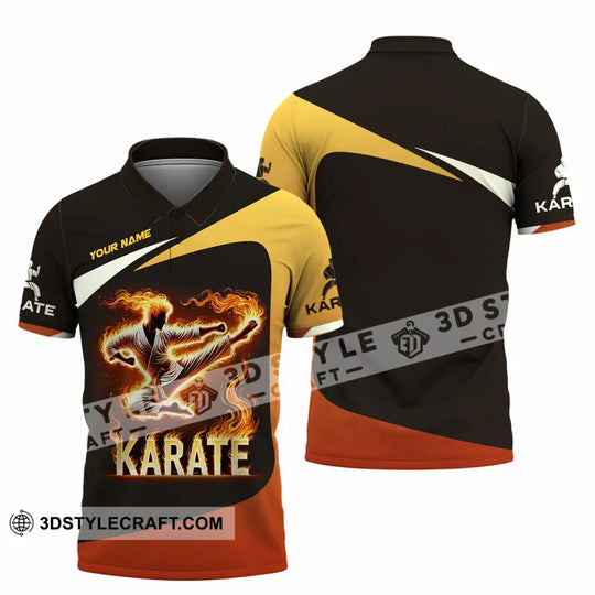 Unisex Shirt, Custom Name Karate Shirt, Karate Polo Long Sleeve Shirt style option 4
