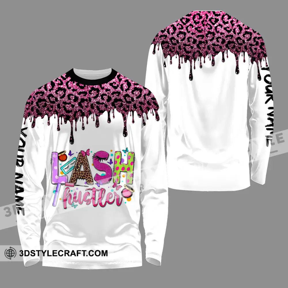 Unisex Shirt - Custom Name Lash Hustler Long Sleeve / S T-Shirt