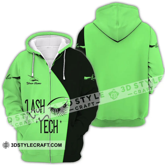 Unisex Shirt - Custom Name Lash Teach Light Green And Black Shirt style option 4