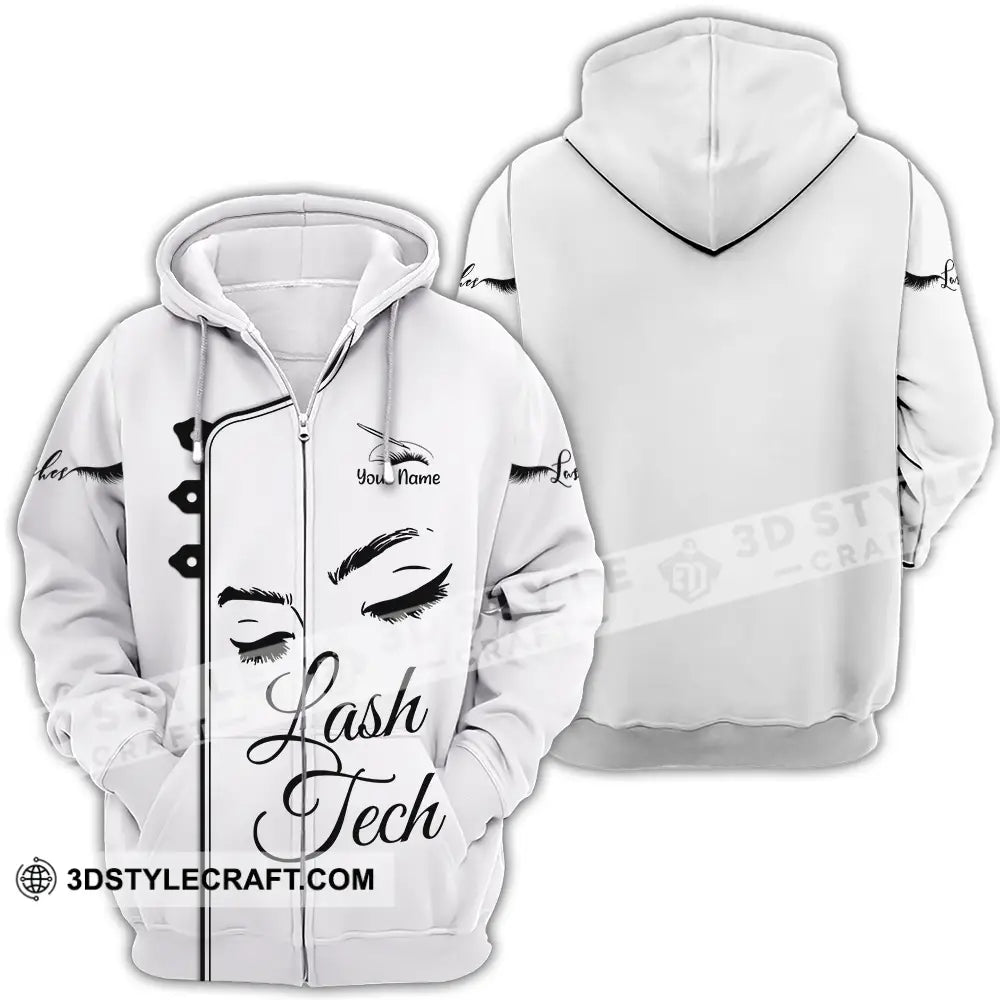 Unisex Shirt - Custom Name Lash Teach Light Zipper Hoodie / S T-Shirt