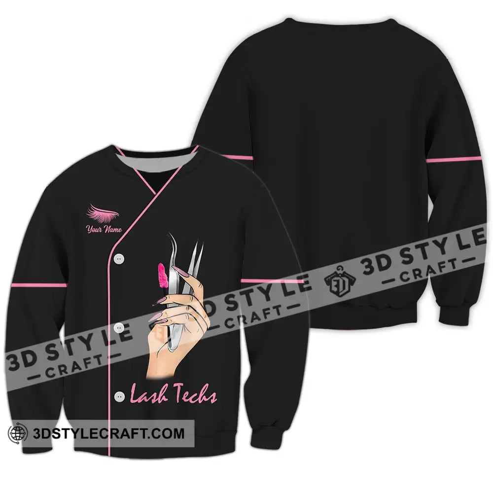 Unisex Shirt - Custom Name Lash Teaches Long Sleeve / S T-Shirt